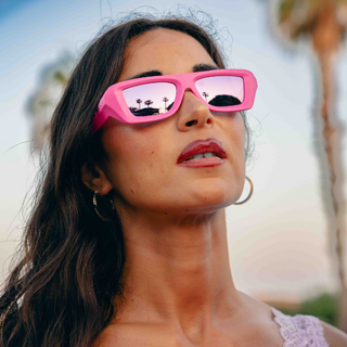 Flywave#Color_Montatura Neon Pink con Lente Lavender Mirror