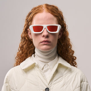 Flywave#Color_Montatura Gloss White con Lente Red Mirror