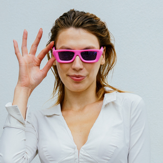 Flywave#Color_Montatura Neon Pink con Lente Lavender Mirror