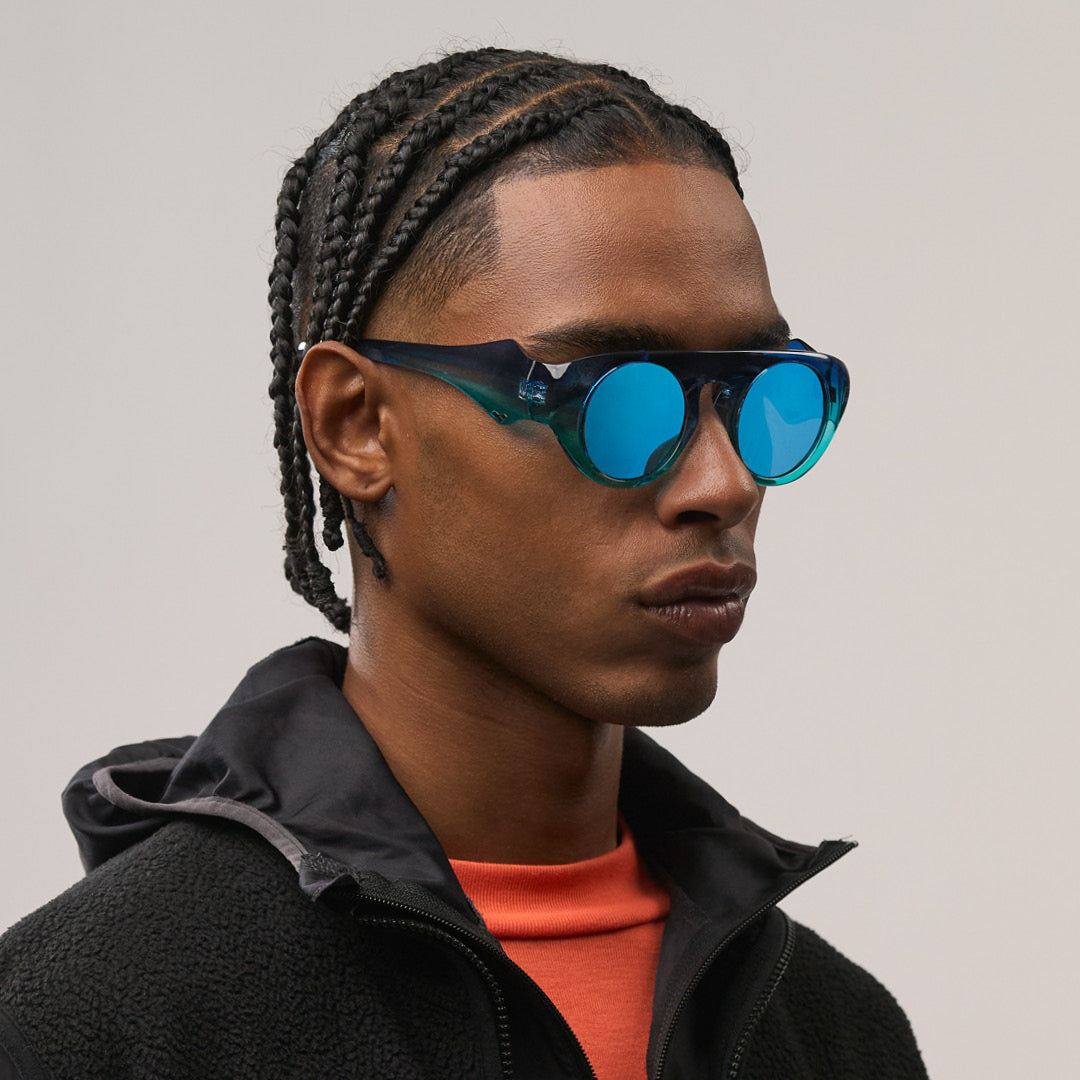 Diamanta#Color_Montatura Positano Blue con Lente Blue Mirror