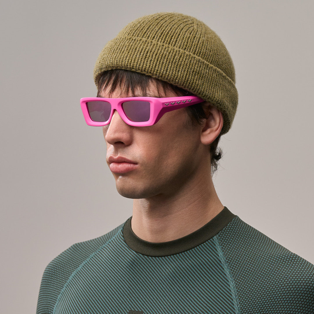 Flywave#Color_Montatura Neon Pink con Lente Lavender Mirror