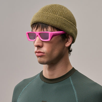 Flywave#Color_Montatura Neon Pink con Lente Lavender Mirror