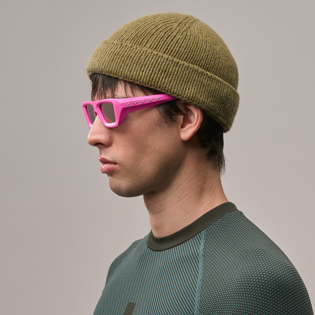 Flywave#Color_Montatura Neon Pink con Lente Lavender Mirror