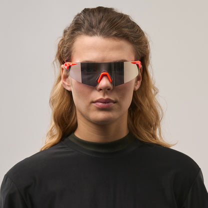 Saetta#Color_Montatura Neon Orange con Lente Silver Mirror