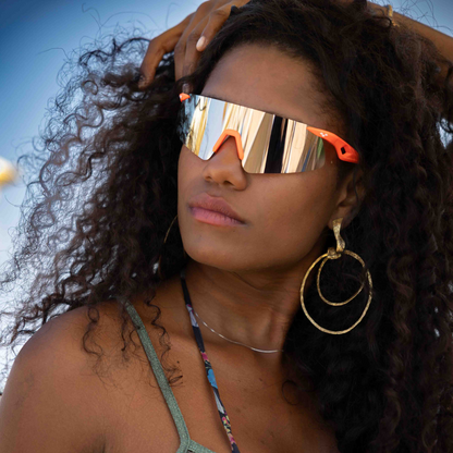 Saetta#Color_Montatura Neon Orange con Lente Silver Mirror