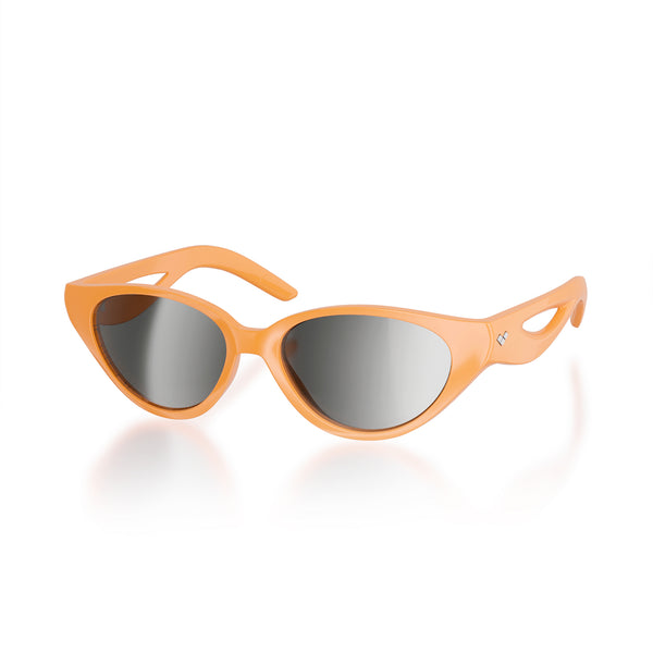 SIRENA – Gloss Apricot Frame - Silver Mirror Lens